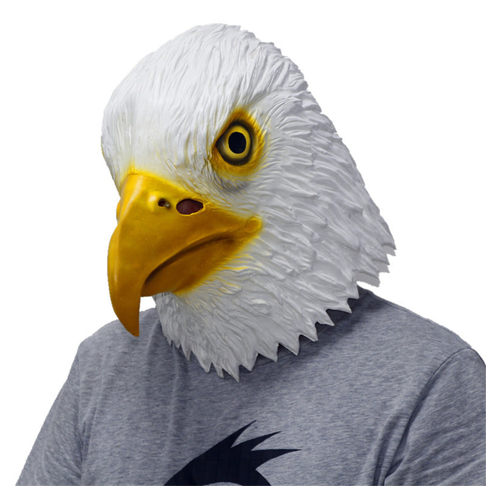 Eagle Head Mask Animal Bird Latex Mask Adult Animal Fancy Dress Party Clothing Head Cover Decor Halloween Christmas Cosplay Prop