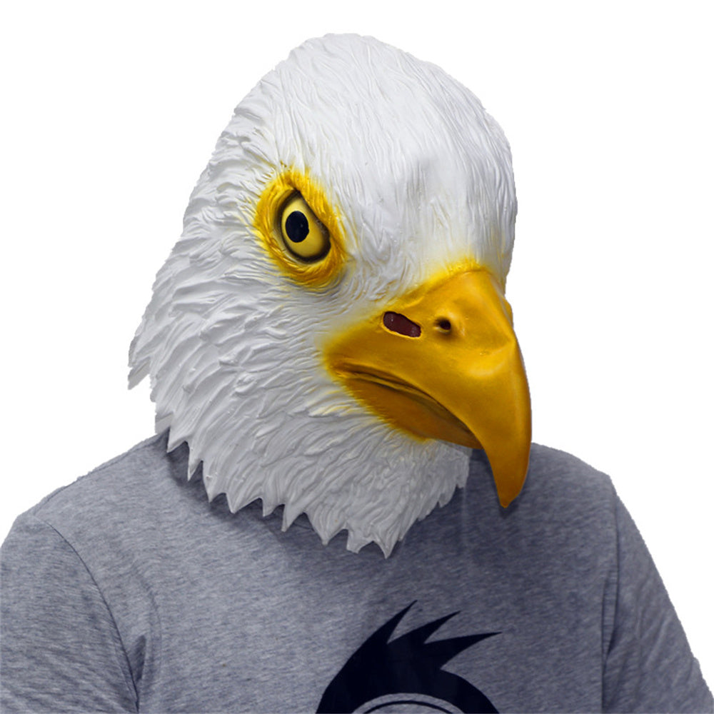 Eagle Head Mask Animal Bird Latex Mask Adult Animal Fancy Dress Party Clothing Head Cover Decor Halloween Christmas Cosplay Prop