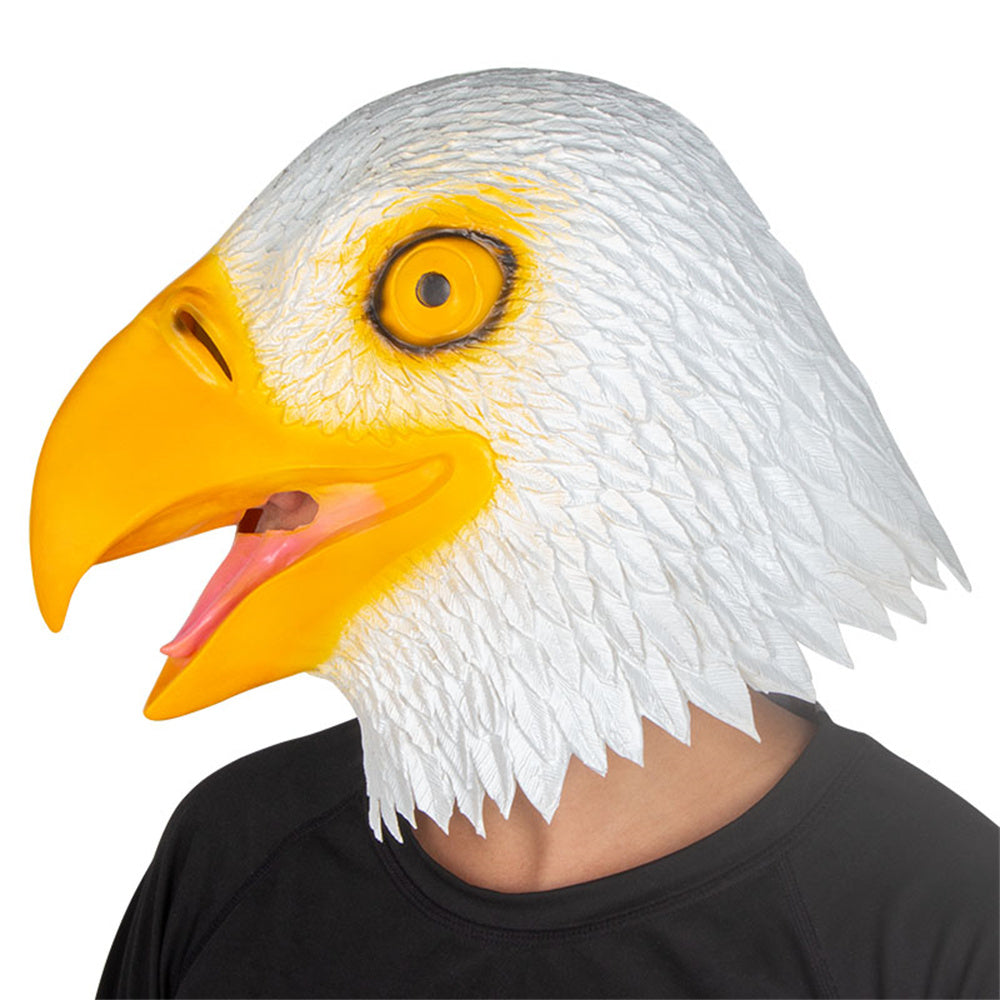 Eagle Head Mask Animal Bird Latex Mask Adult Animal Fancy Dress Party Clothing Head Cover Decor Halloween Christmas Cosplay Prop