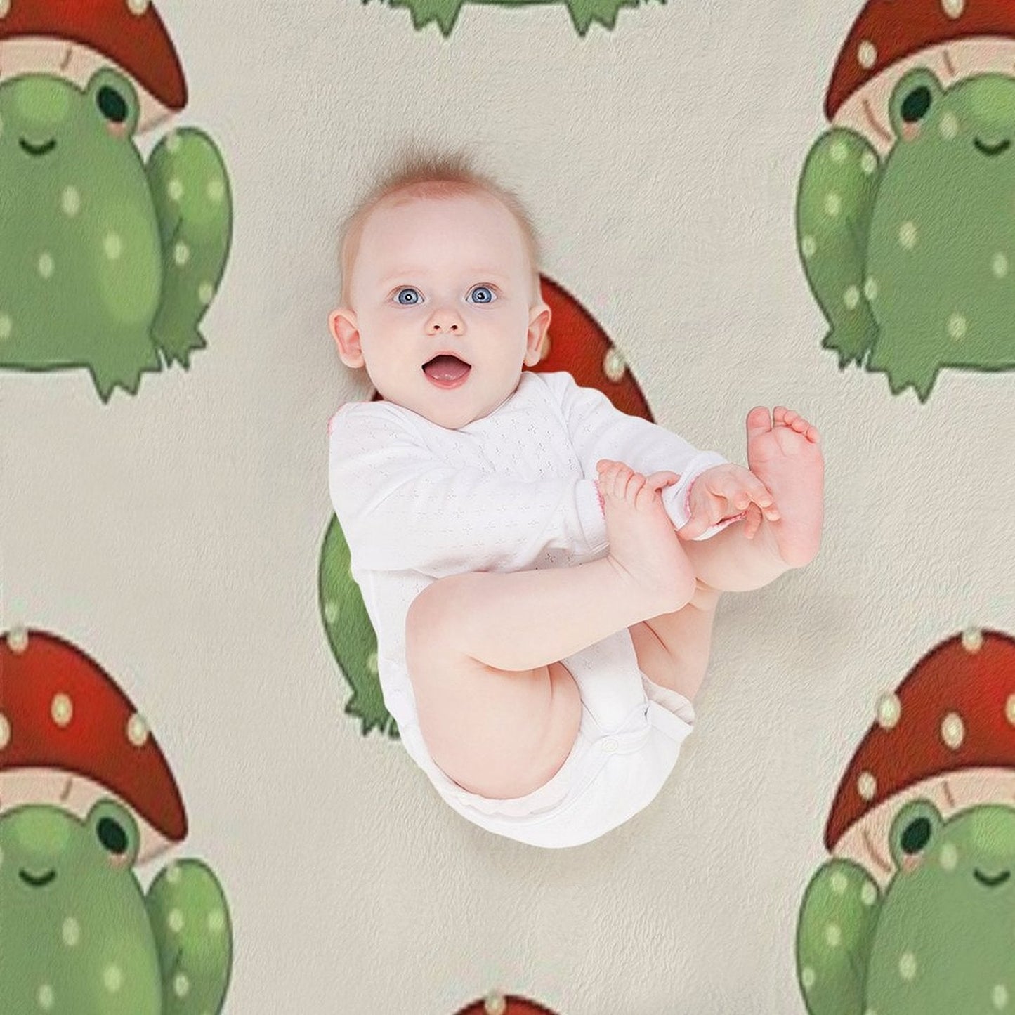 Mushroom Frog Throw Blanket