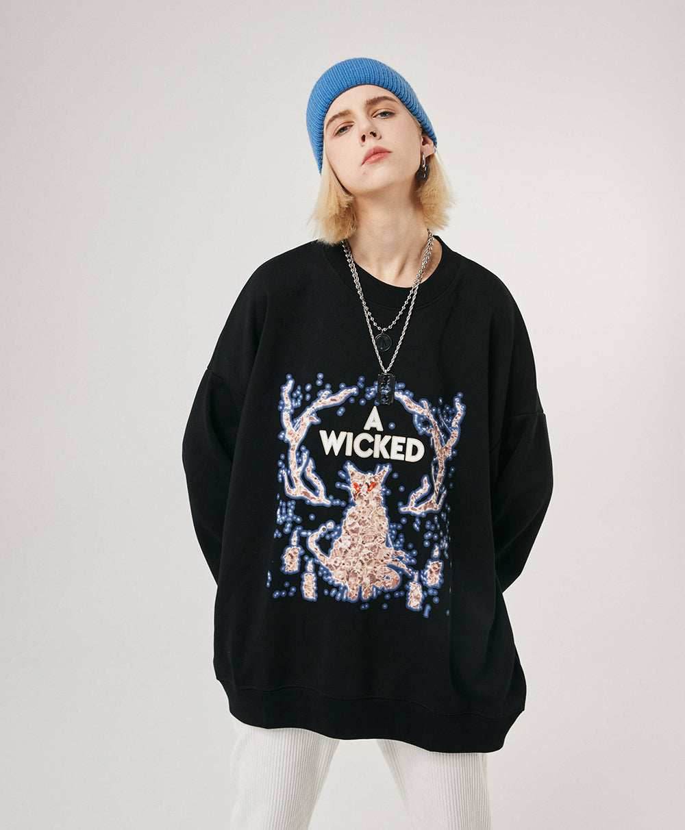 A Wicked Cat Crew - Black / S
