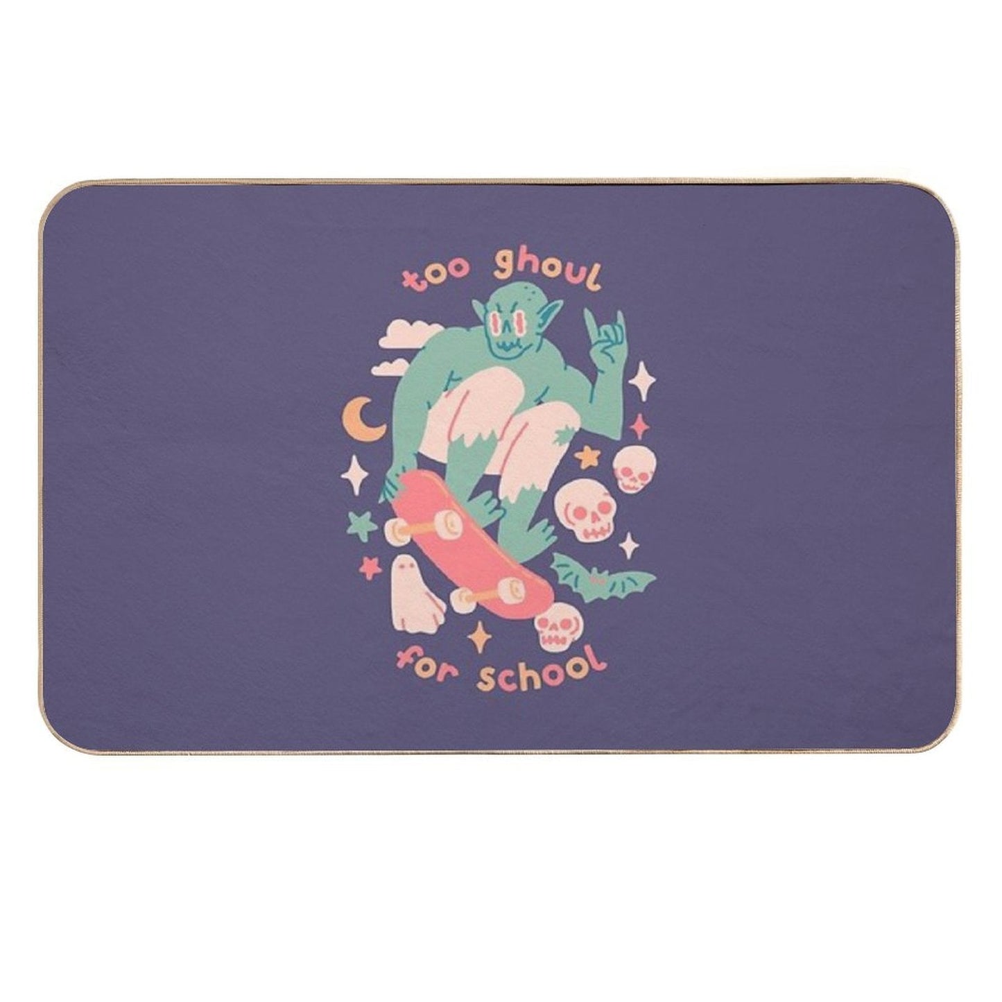 TOO GHOUL FOR SCHOOL  Dirt-Trapping Bath Mat