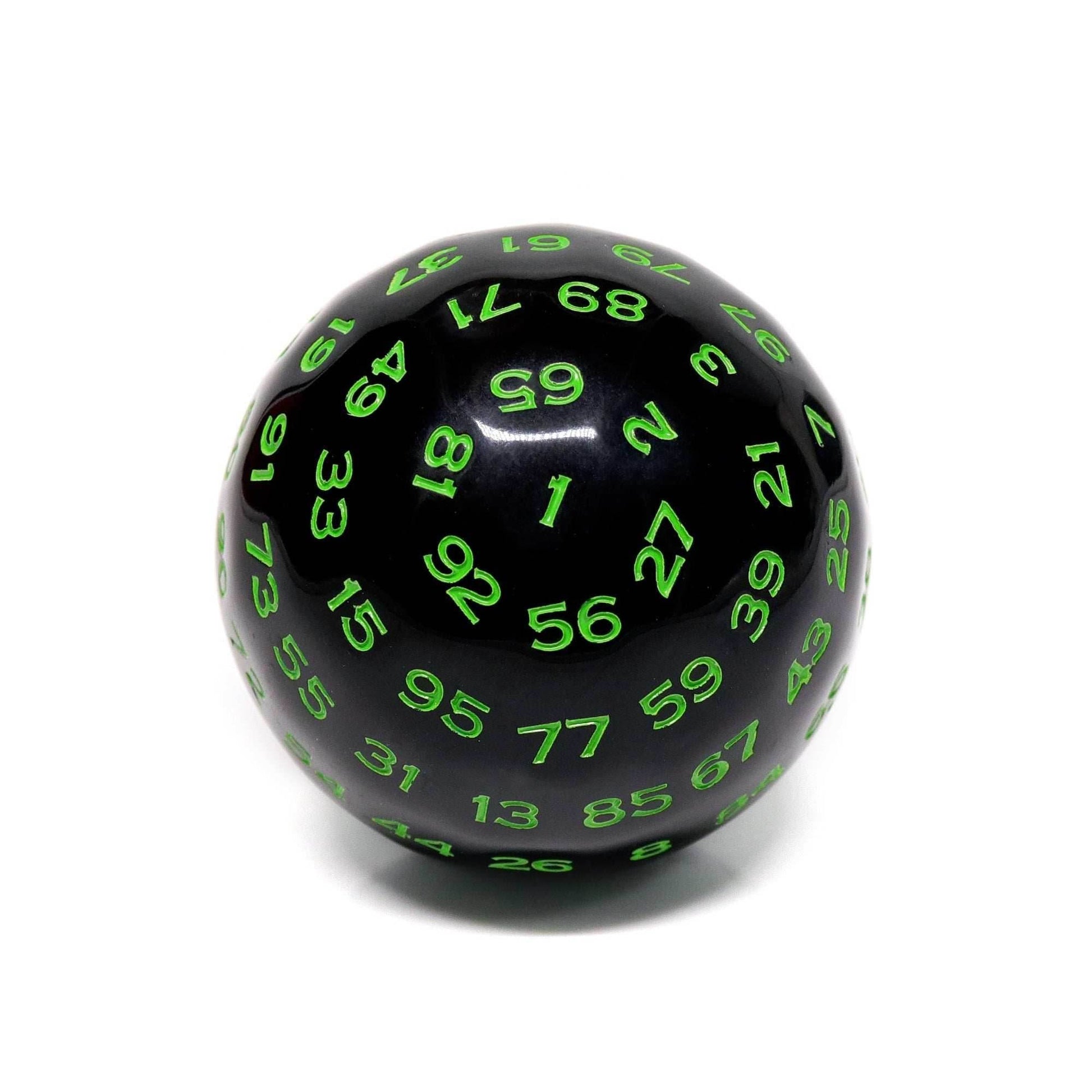 D100-Black Opaque w/Green Numbers - 