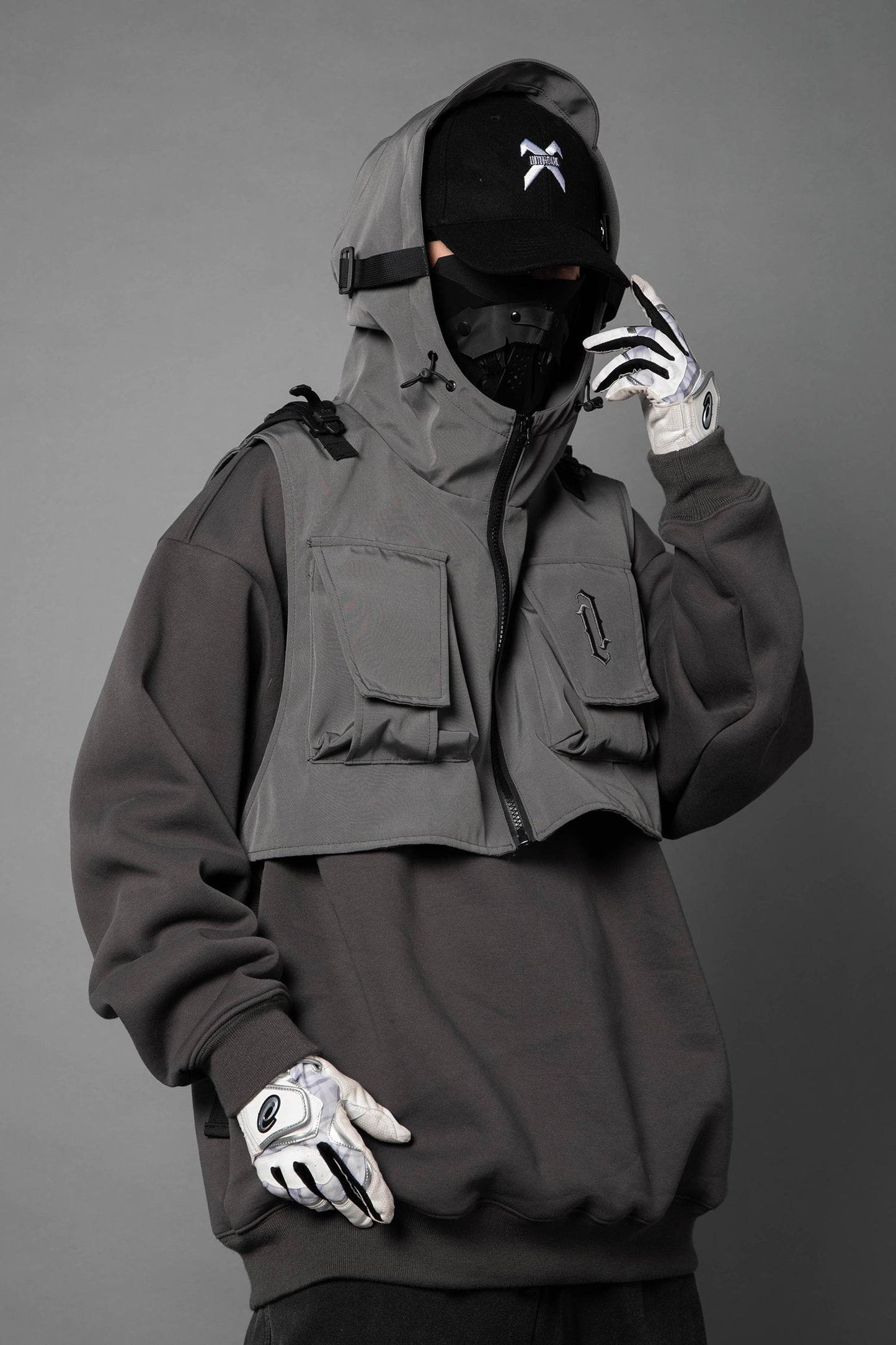 HiH34 Grey Tech Guard Hoodie - Grey / M