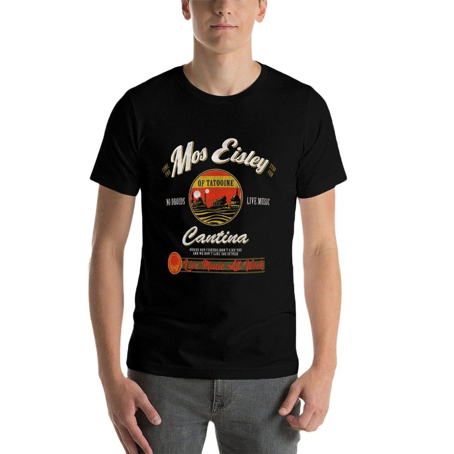 Star Wars Classic Mos Eisley Cantina Live Music All Week Ad  Cotton T-Shirt