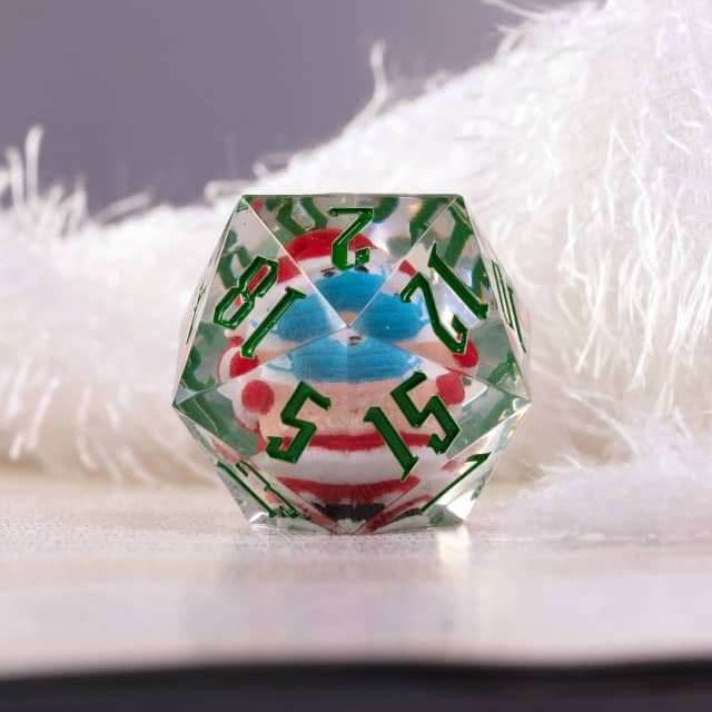 Masked Santa Holiday d20 Dice 33mm Christmas Dice (2021) - 
