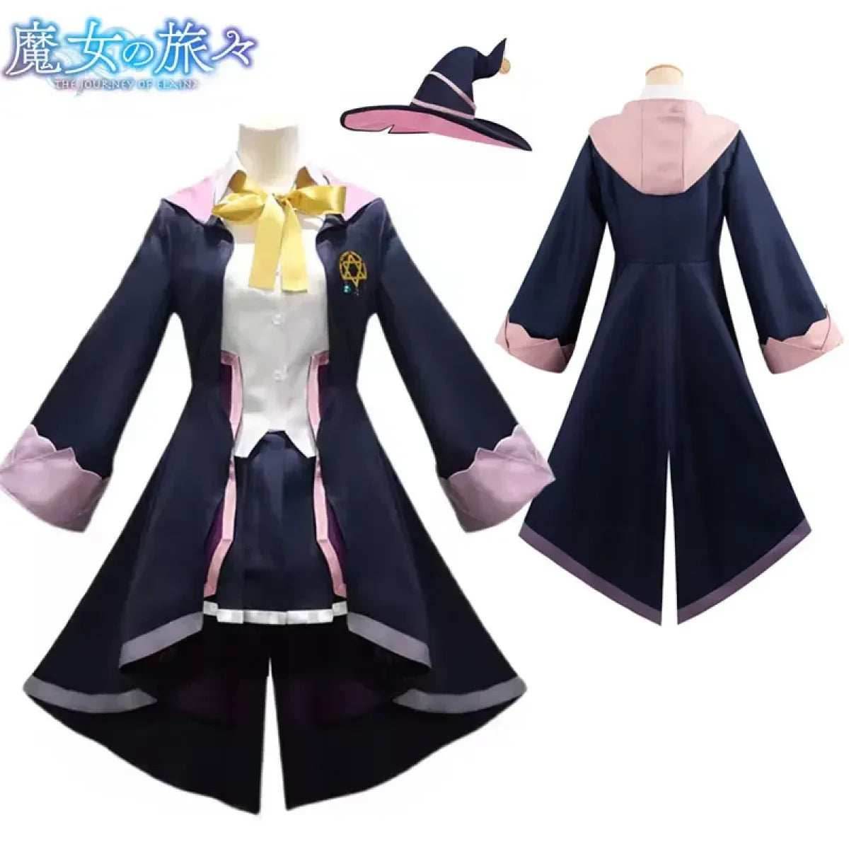 The Journey of Elaina Cosplay Costume - Witch Hat, Wig, Party Dress - S / Costume and Wig