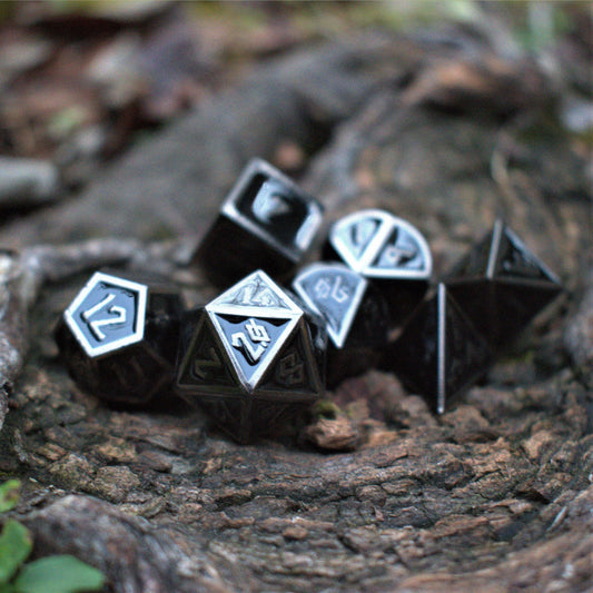 Elder Runes Blackout Metal Dice Set