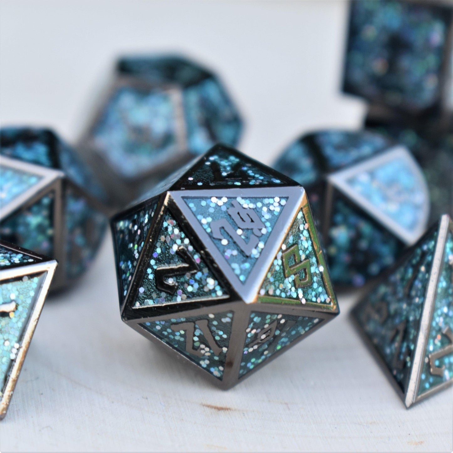 Elder Runes Midnight Dance Metal Dice Set