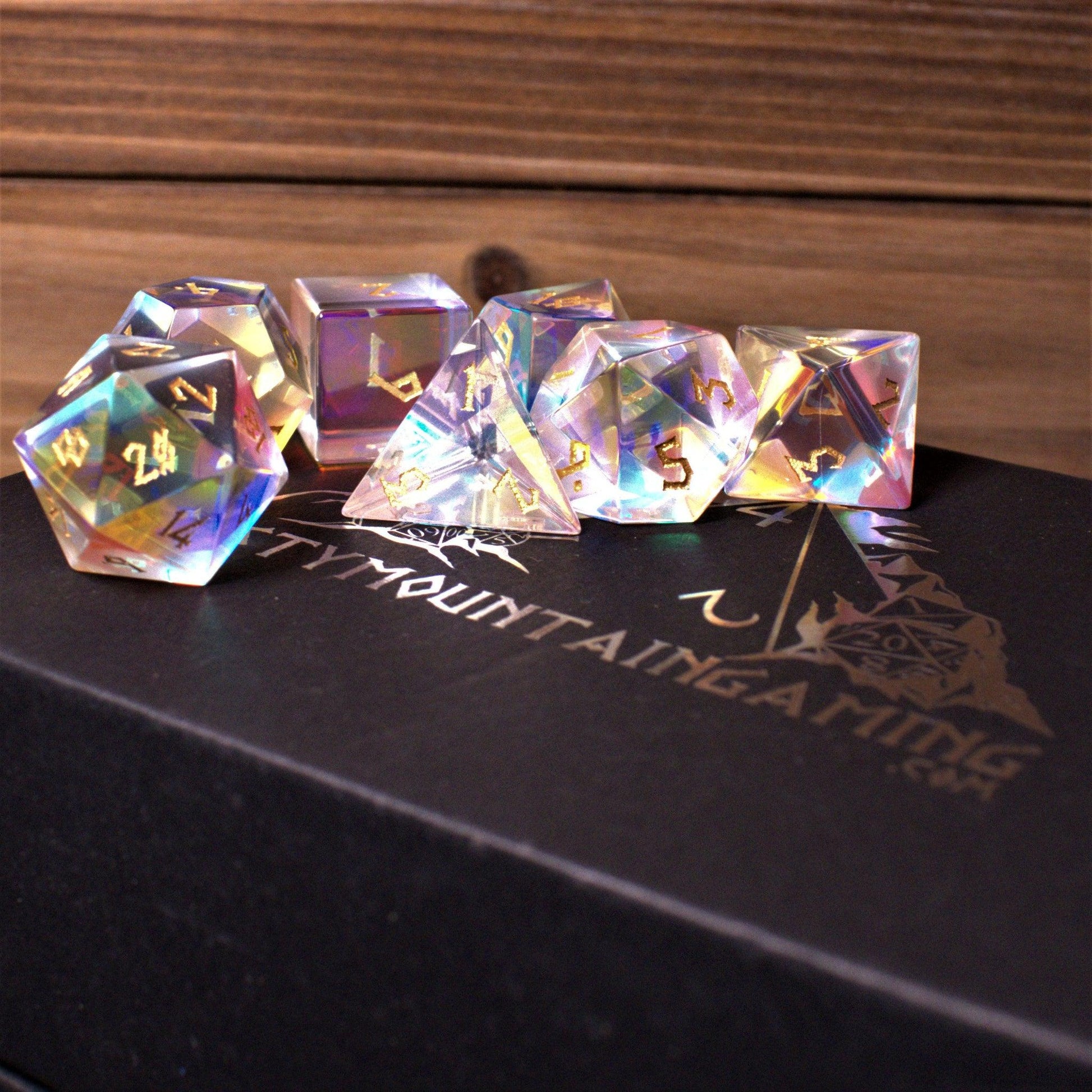 Elder Runes Prism Glass Dice Set