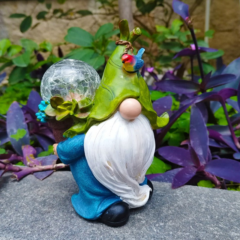 Elf Dwarf Solar Light Ball Resin Decoration