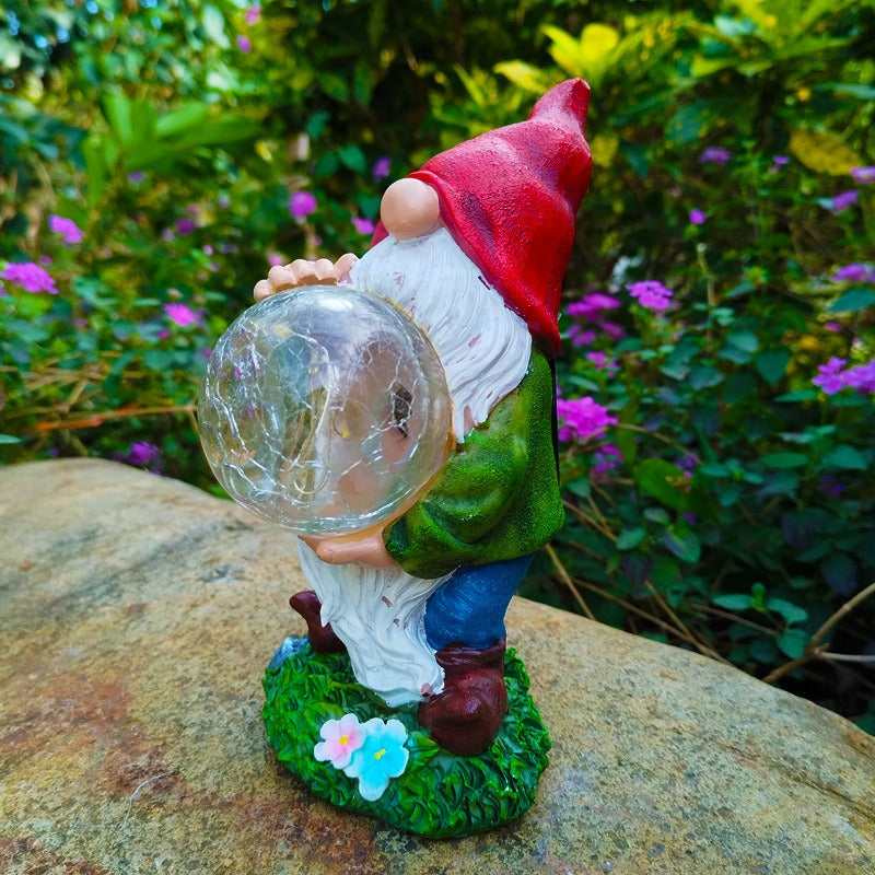 Elf Dwarf Solar Light Ball Resin Decoration