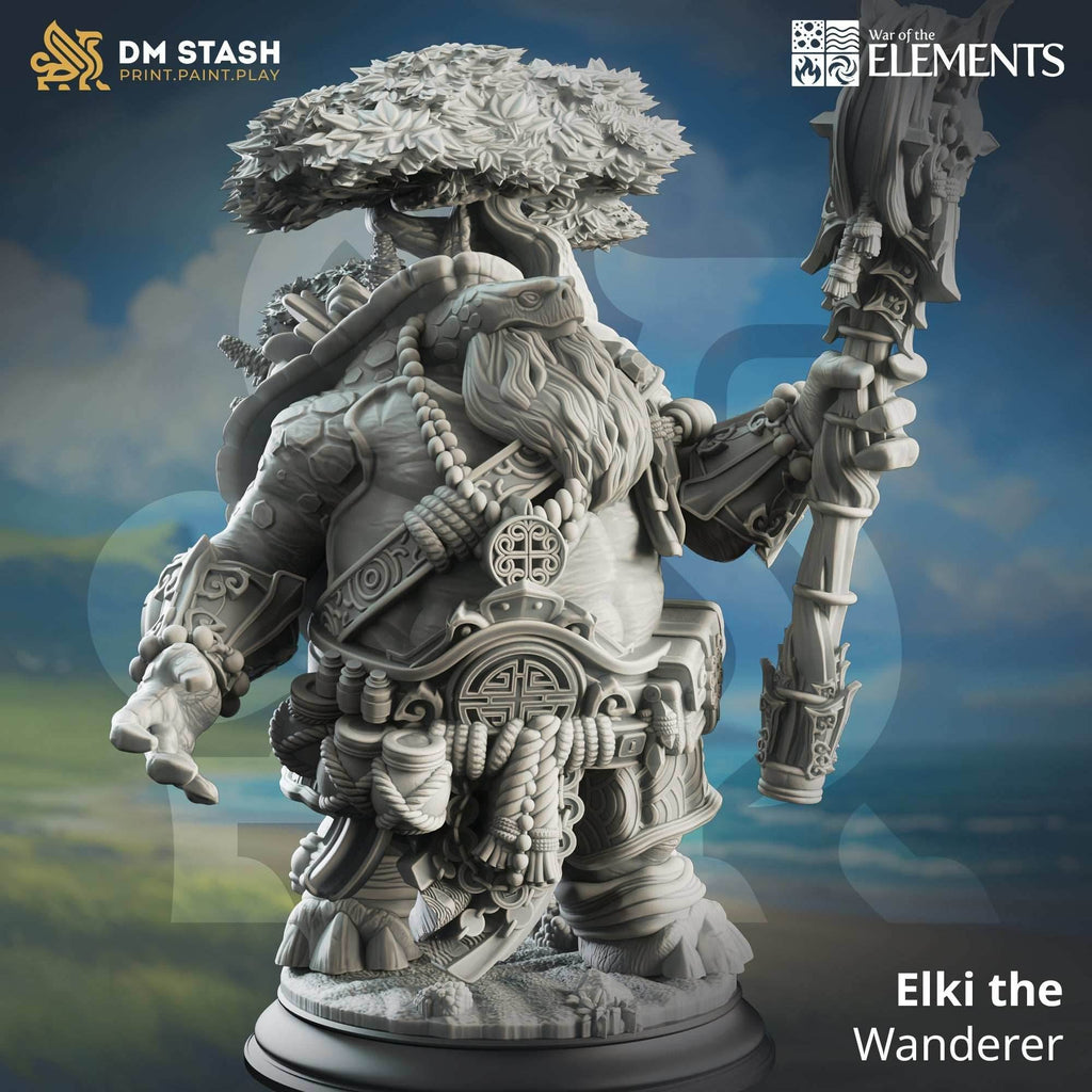 Elki, the Wanderer (Male Tortle Cleric) - 32mm Scale