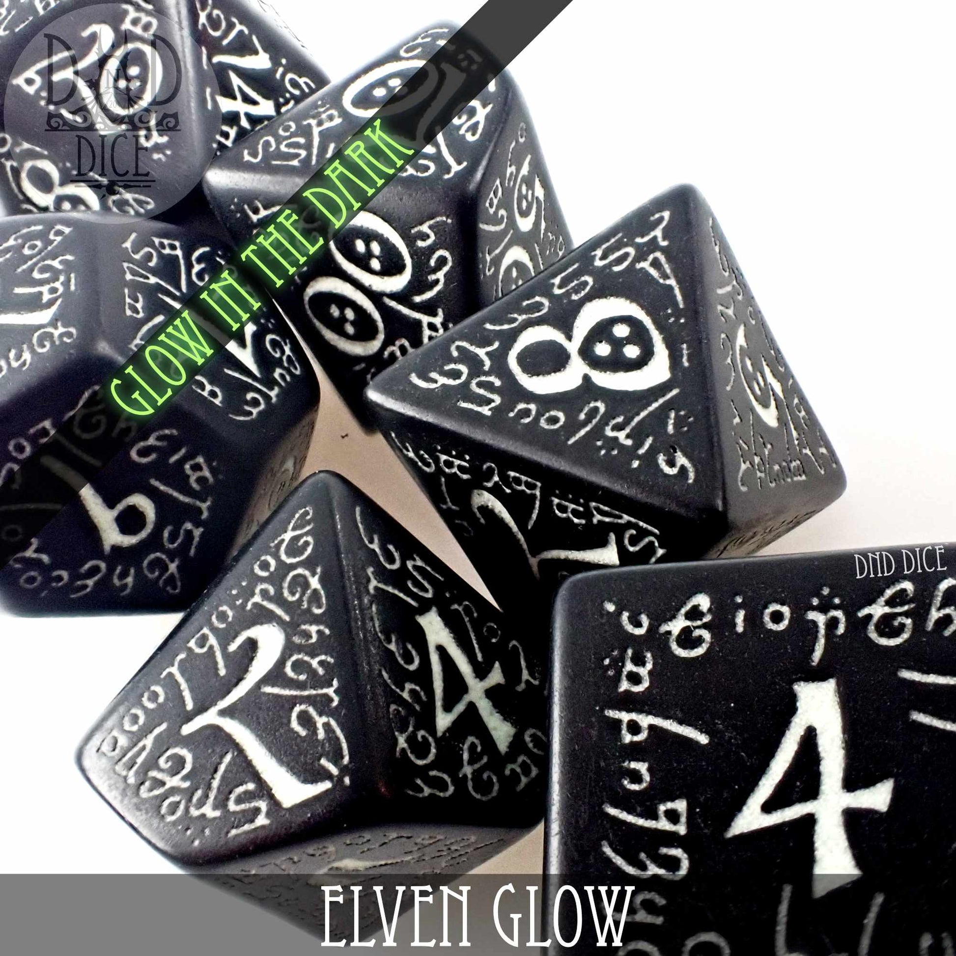 Elven Glow in the Dark Dice Set