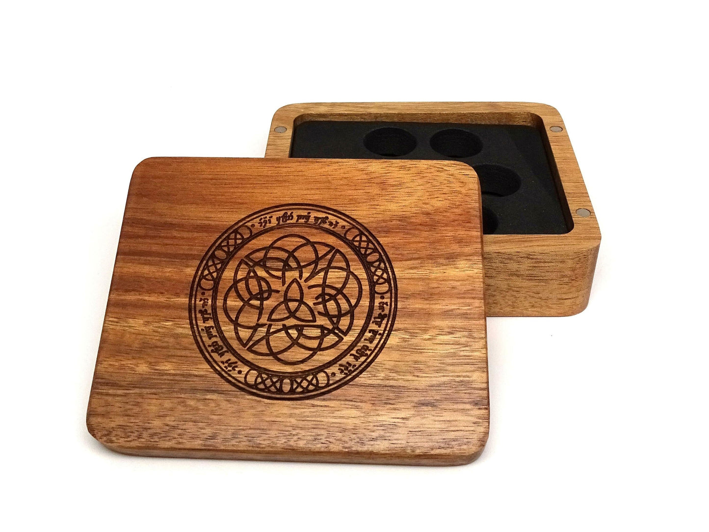 Elven Runes Wooden Dice Case