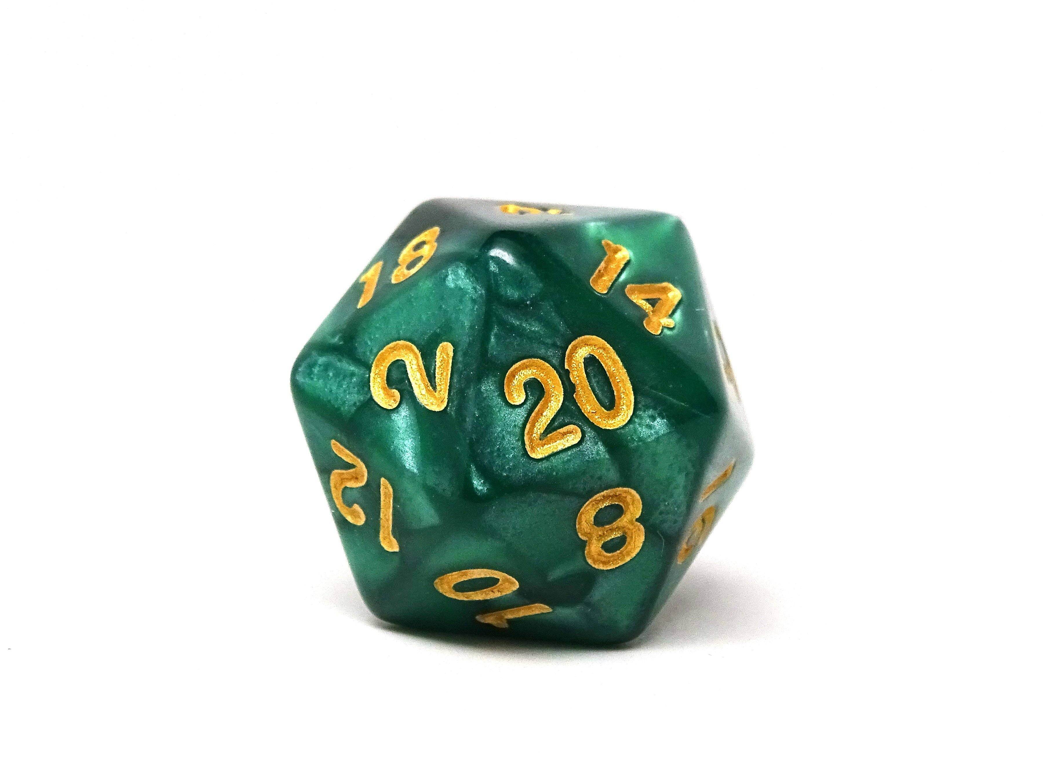 Emerald Marble Dice Collection - 7 Piece Set - 