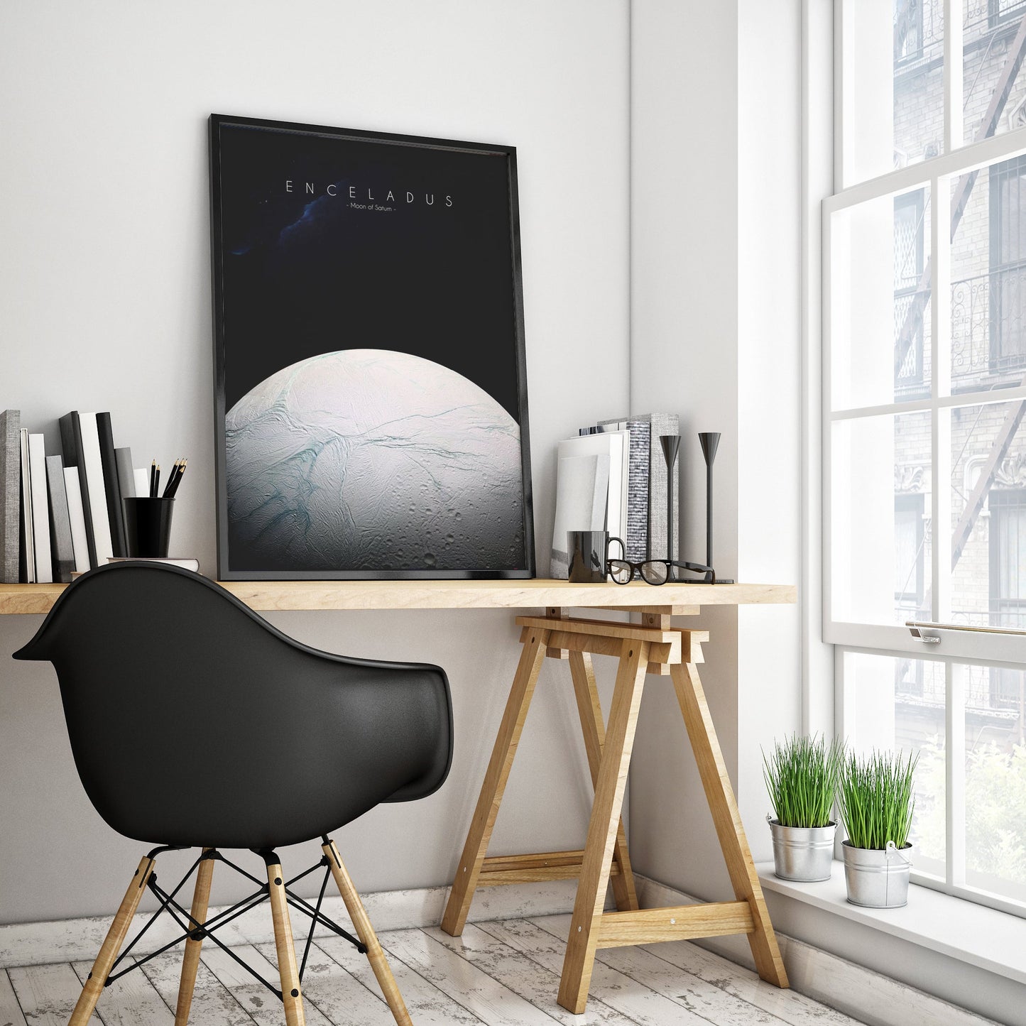 Enceladus Moon of Saturn poster