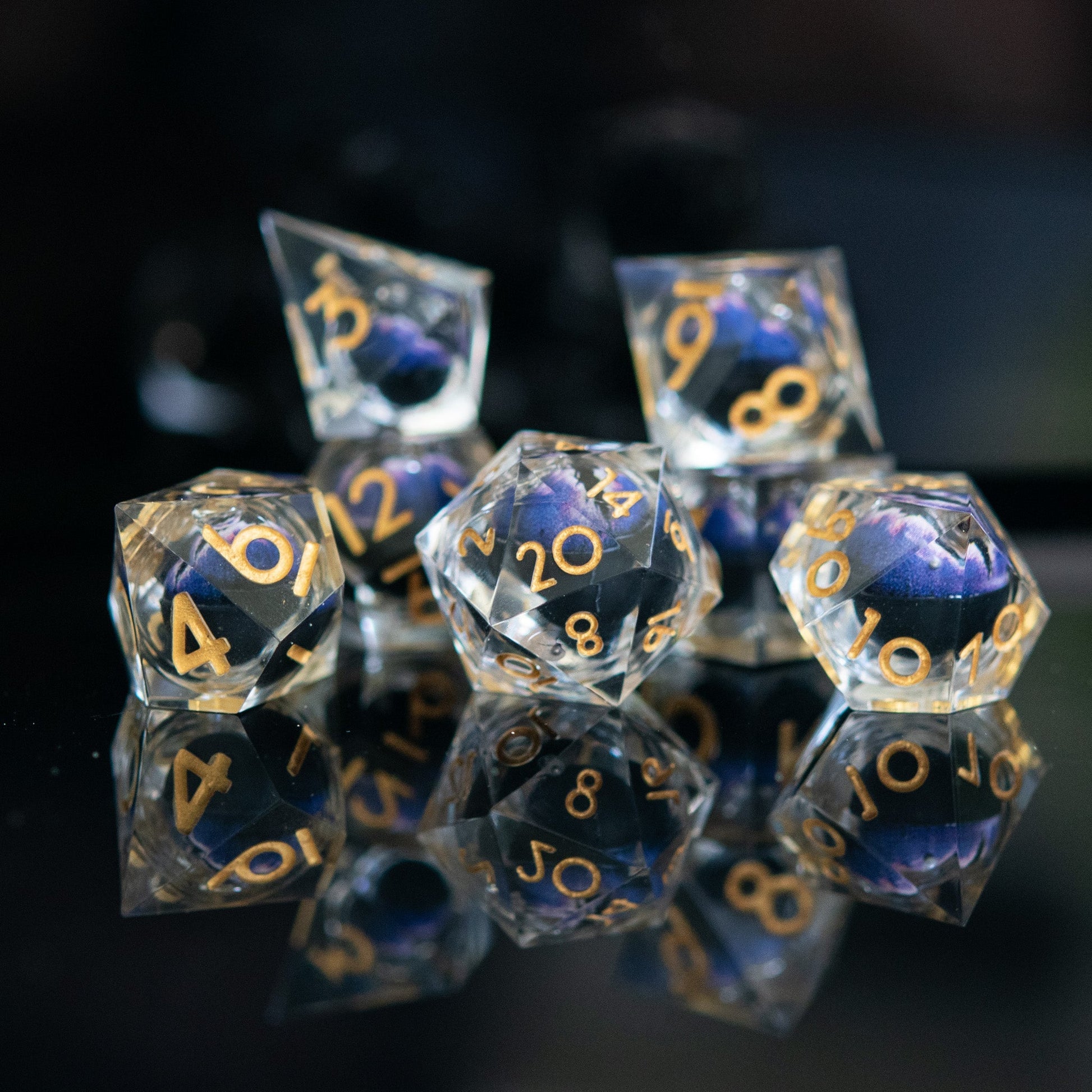 Enchanted Dragon Eye Liquid Core Dice Set