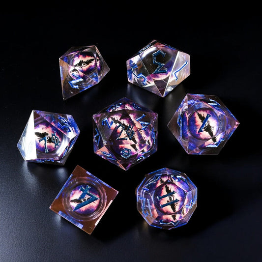 Enchanted Dragon (Purple) Liquid Core Dice Set