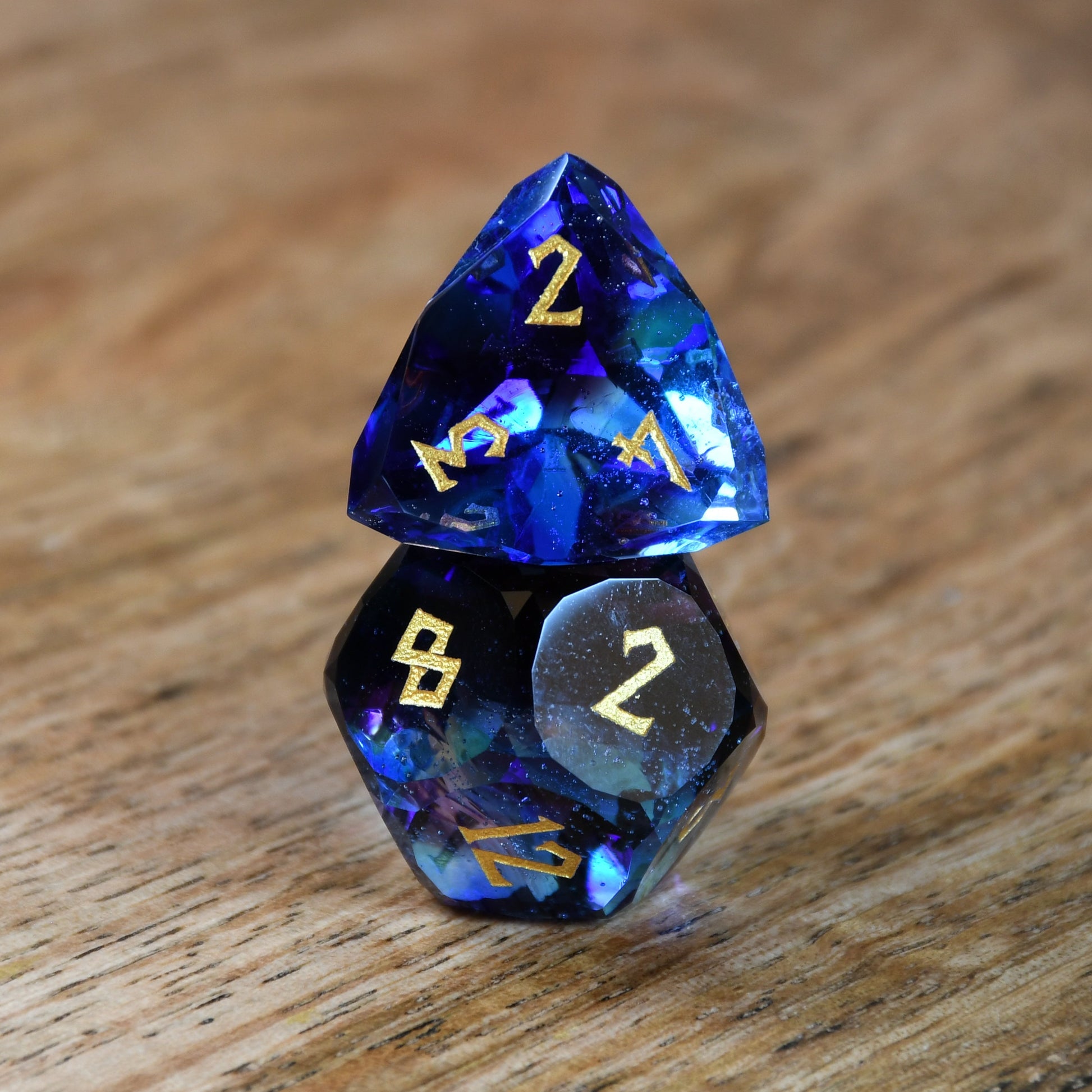 Enchanted Waters Multifaceted Glass Dice Set