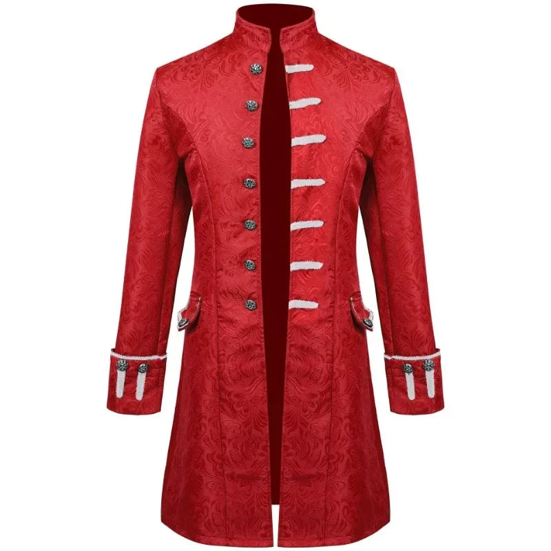 European and American Men's Coats, Dance Costumes, Halloween Jacquard Jackets Medieval Costume Performance Costumes