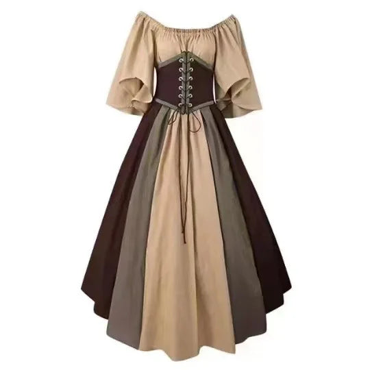 European Medieval Costume for Women Halloween Corset Gothic Renaissance Dress Plus Size Flare Sleeve Ball Gown Cosplay Clothes