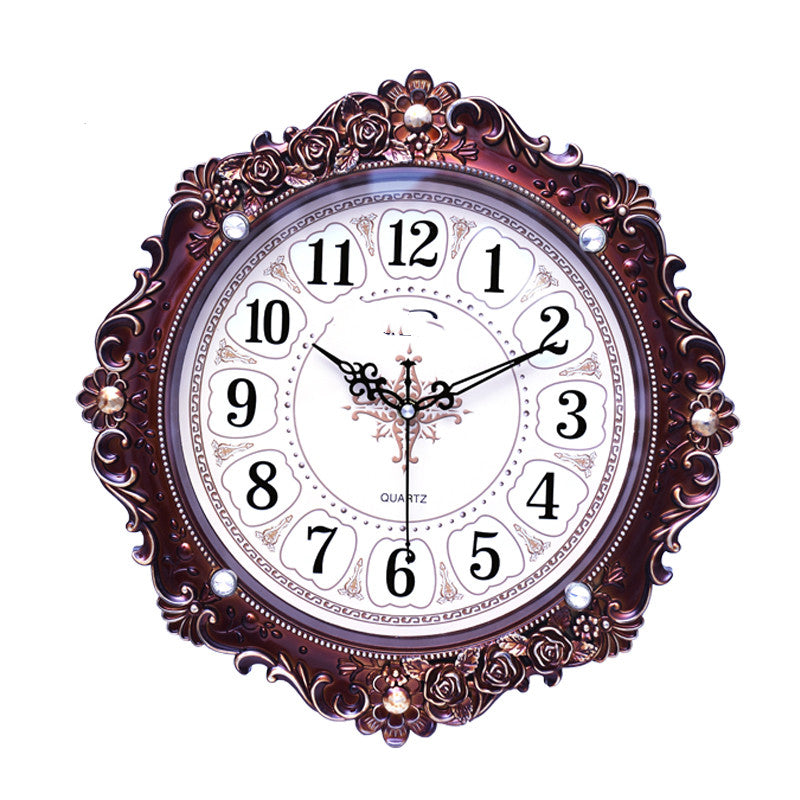 European Style Retro Decorative Wall Clock Mute Household