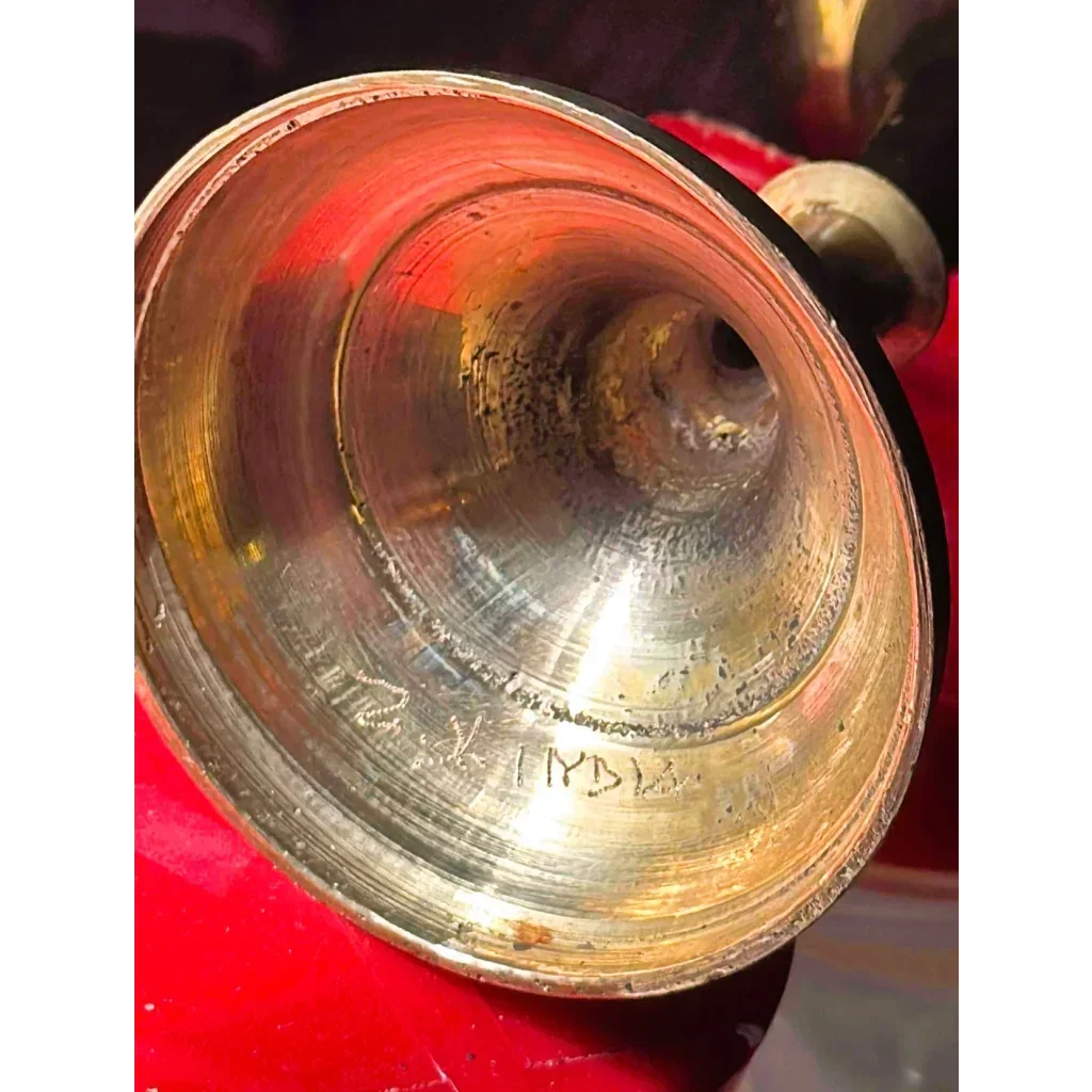 Exquisite Middle Eastern Brass Chalice with Floral Engravings