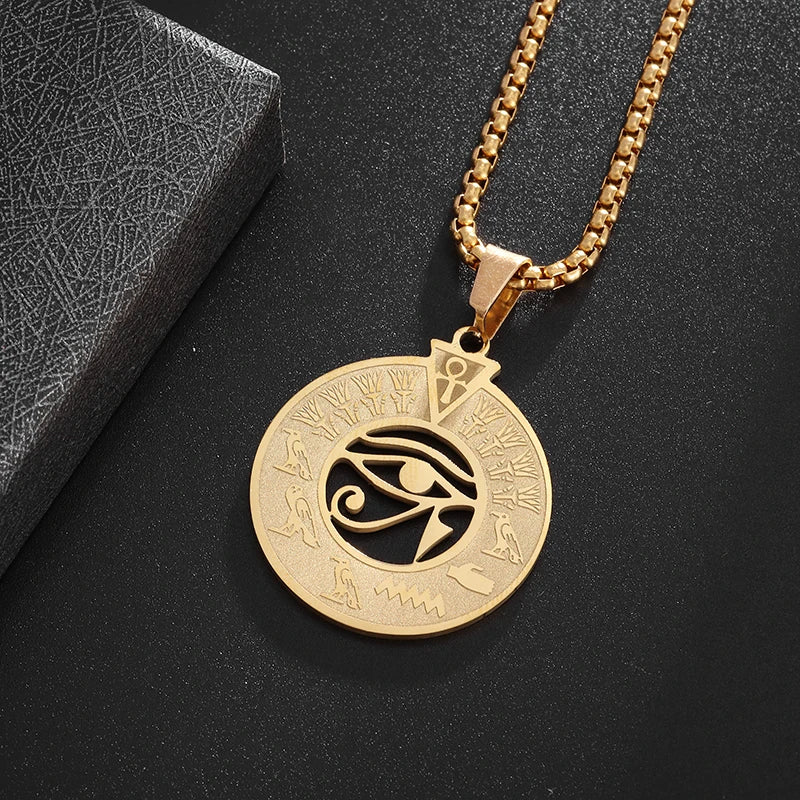 Eye of Horus Necklace Evil Eye Pendant Ancient Egypt Protection Necklace Jewelry Gift Men and Women Spiritual Amulets