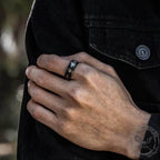 Eye of Ra Ankh Egyptian Symbols Stainless Steel Ring - Stainless Steel / 7