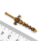 Dice Sword Gold 46mm x 9mm Trinket Novelty - 