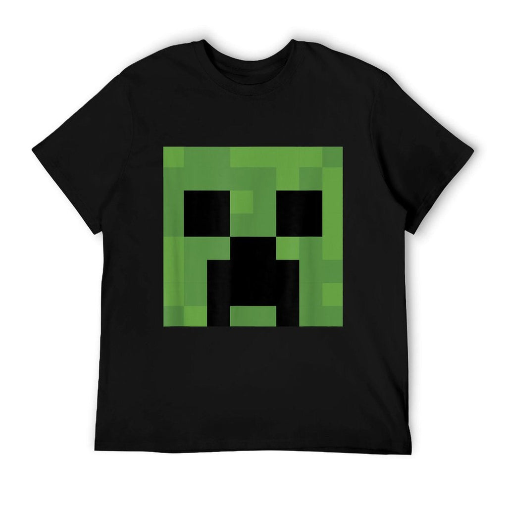 Minecraft Creeper Big Face Rolled Sleeves T-Shirt