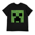Minecraft Creeper Big Face Rolled Sleeves T-Shirt