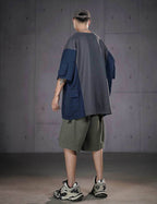 HiT38 Double Patchwork I-Tech Tee - Grey / M