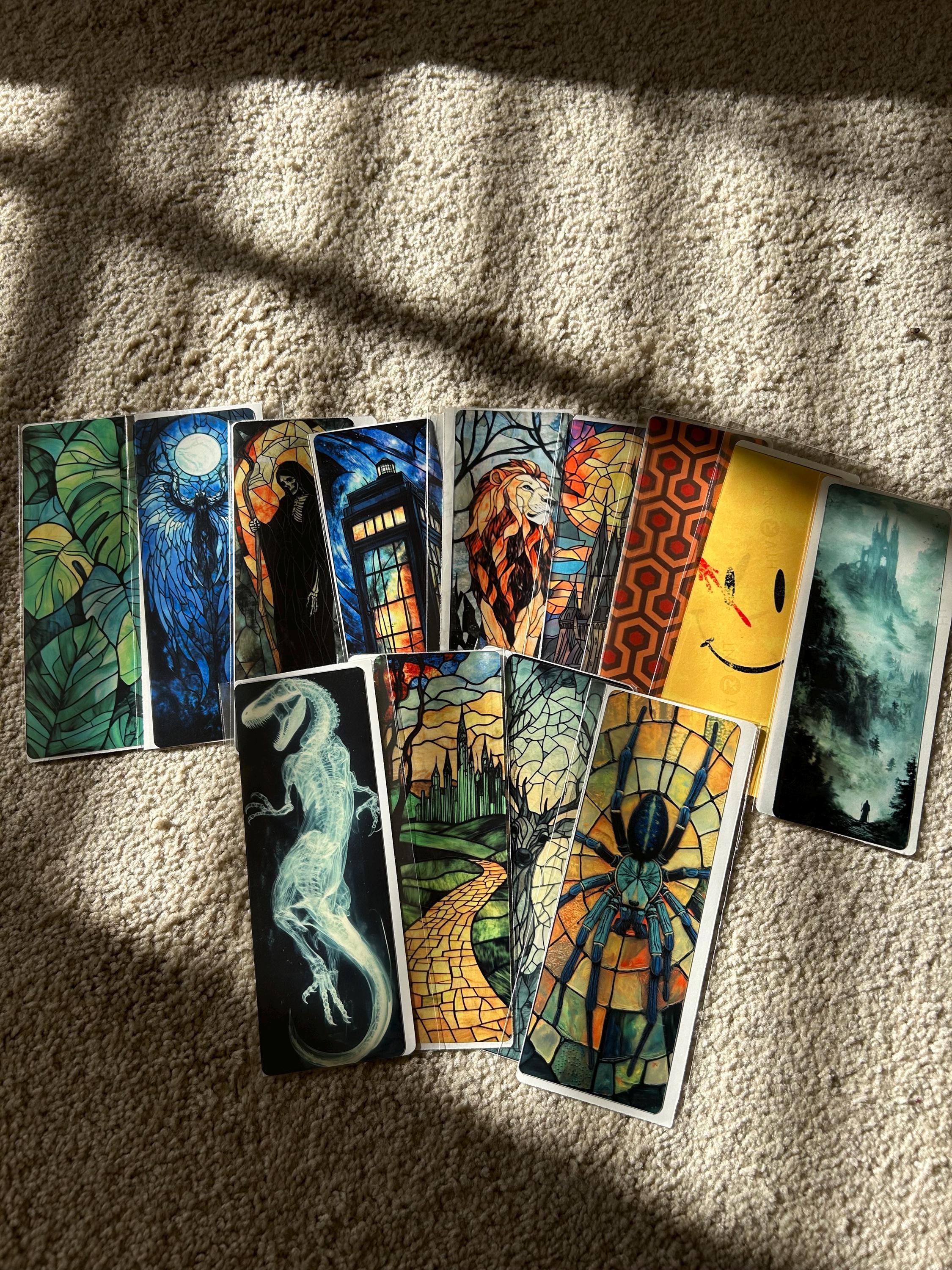 Northern Lights Bookmark - Handmade Aurora Borealis Art, Colorful Stained Glass Page Marker