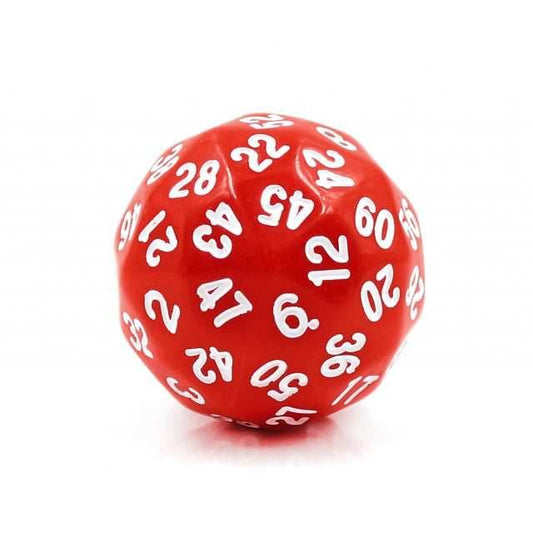 D60-Red Opaque w/White Numbers RPG DND Dice - 