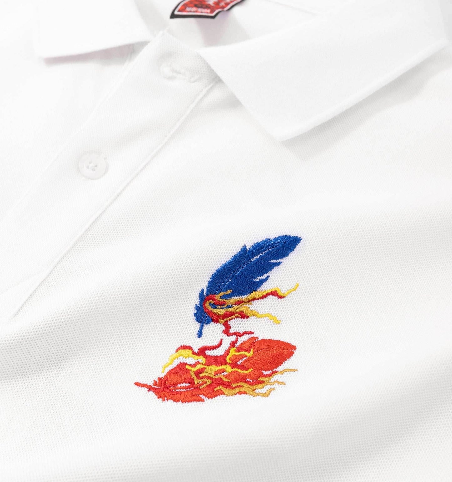 Flying Phoenix Embroidery Polo - Black / S