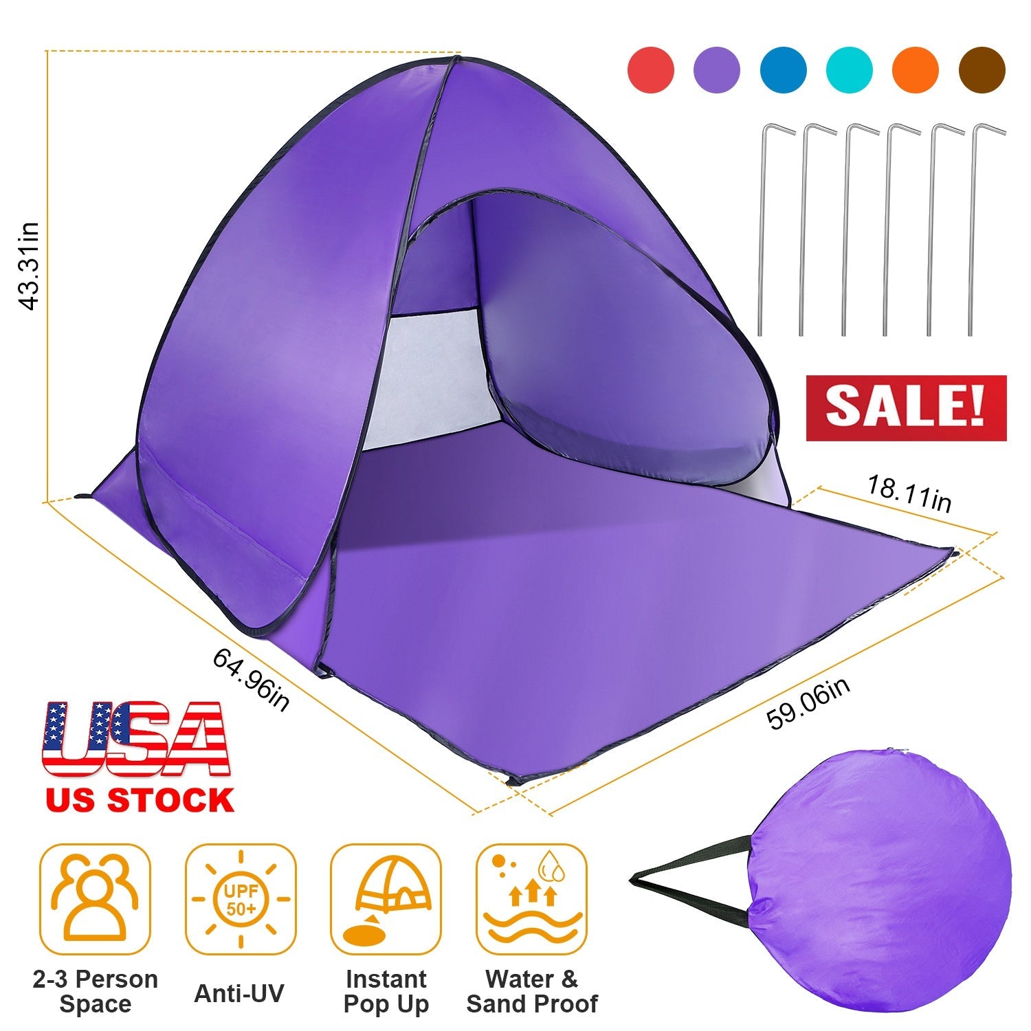 GBruno Pop Up Beach Tent