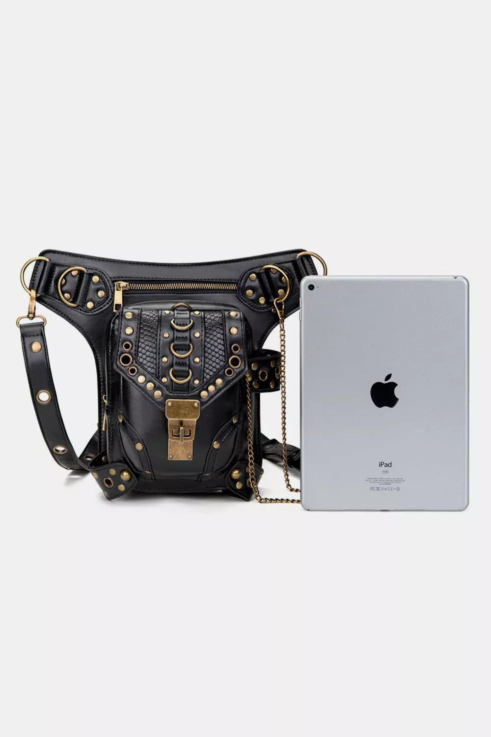 Steampunk Rivet Decor Multipurpose Crossbody Bag
