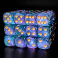 Cyan 16mm Glitter Pipped Dice - 