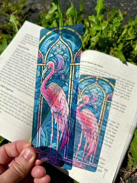 Flamingo Dreamscape Bookmark - Graceful Pink Bird, Tropical Whimsy, Splash of Elegance for Your Reading Adventures