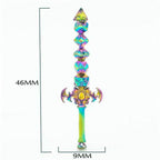 Dice Sword Rainbow 46mm x 9mm Trinket Novelty - 