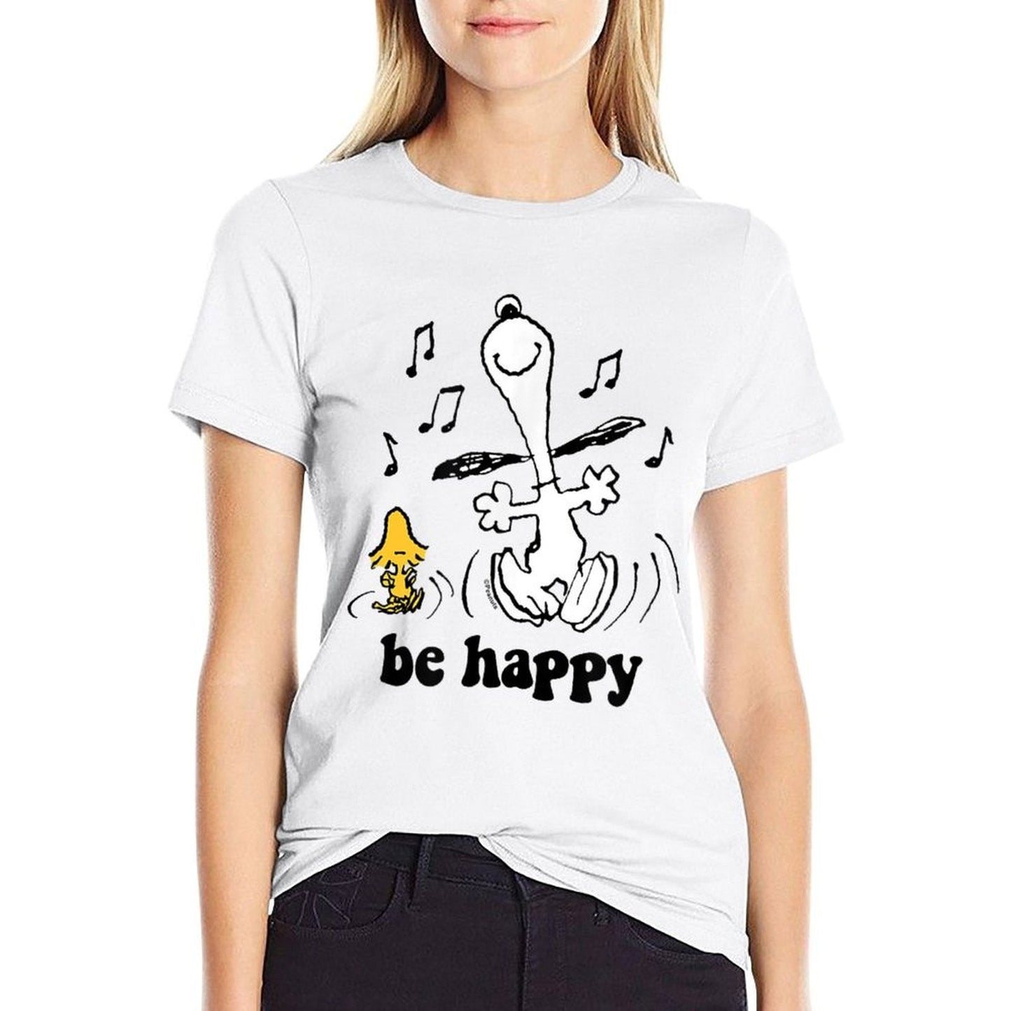 Peanuts - Snoopy And Woodstocks Be Happy Dance  Easy-care T-Shirt