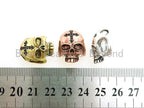 Black CZ Pave Cross on Skull Head Bead,Paracord Survival Bracelet Beads,Keychain Lanyard Making Beads,Men's Jewelry Findings,20mm,sku#Y111