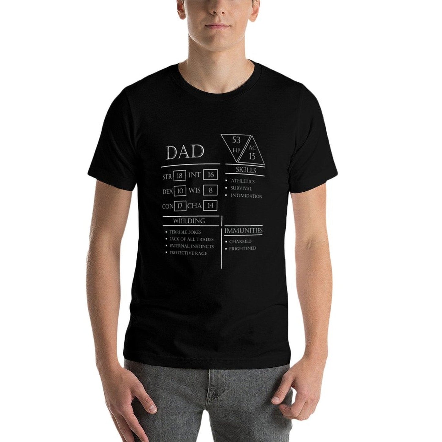 Dad Stats - Character Sheet - White  High-quality Stitching T-Shirt