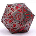 Wizard Solid Metal Polyhedral Dice Set - Gunmetal with Blood - 