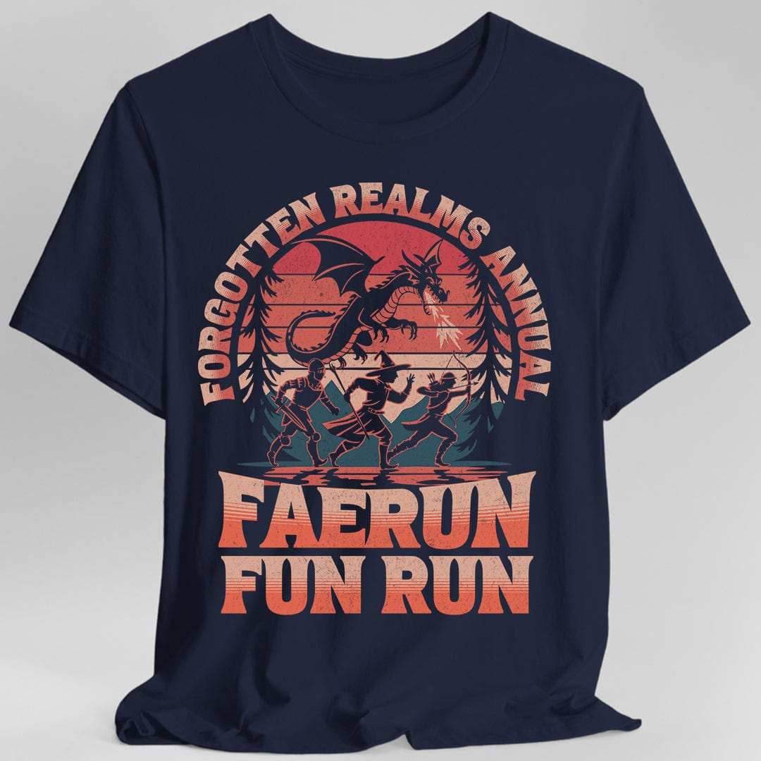 Faerun Fun Run Funny D&D T-shirt - Navy / S