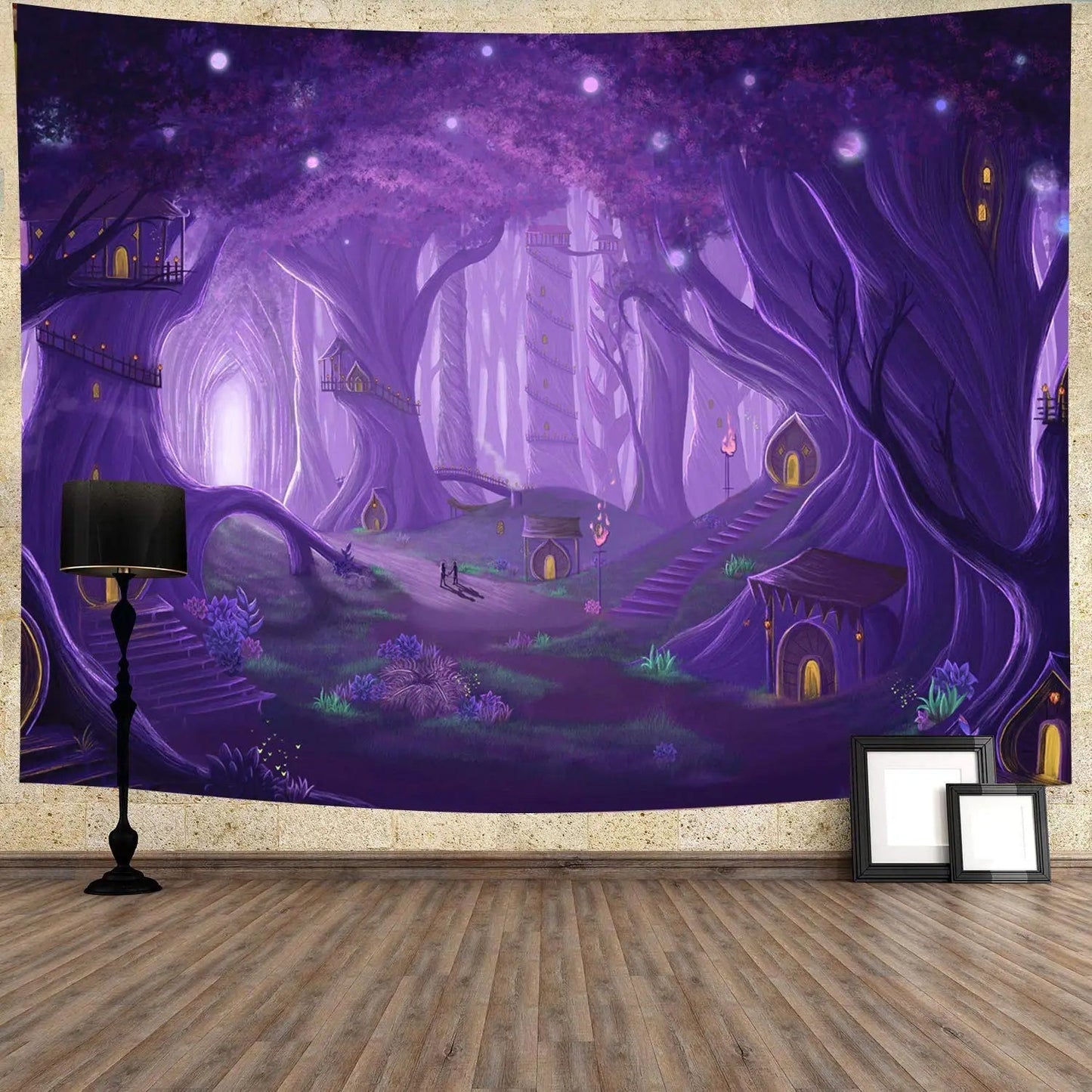 Fairytale Archway Tapestry Enchanted Forest Tapestry Wall Hanging Hazy Dark Mood Landscape Wall Tapestry Wall Art Room Decor