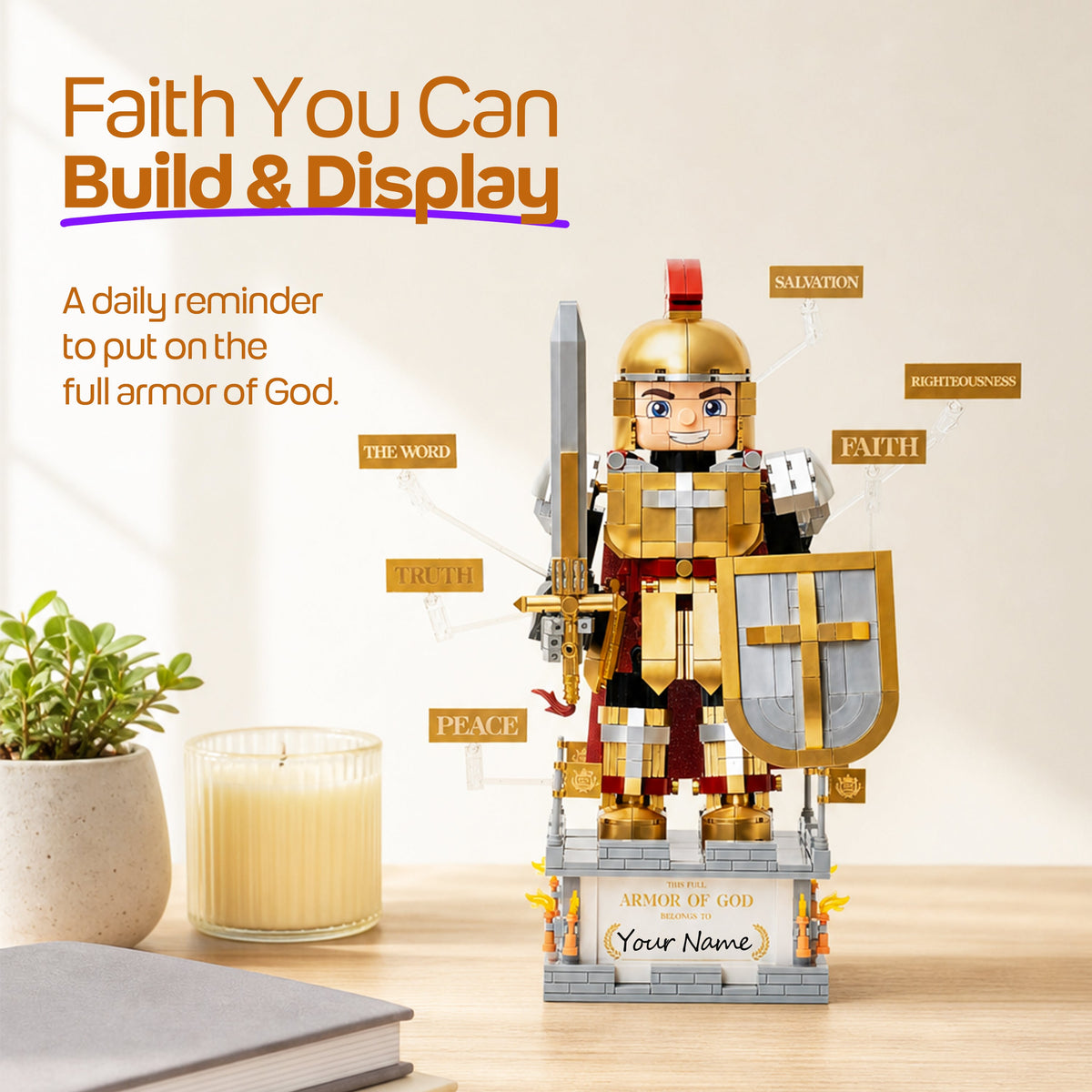 The Full Armor of God: Bible-Based Brick Building Set (1080+ pcs)