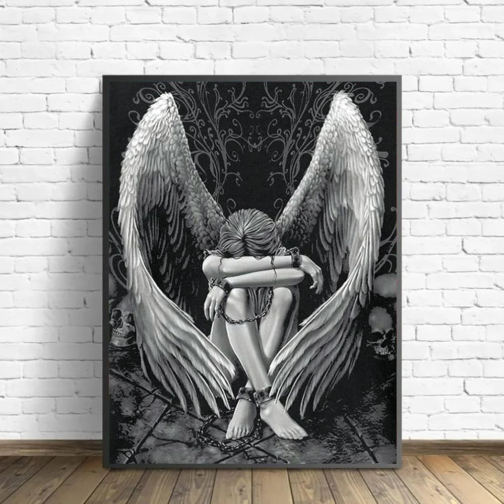 Fallen Angel 5D DIY Diamond Painting Belief Diamond Embroidery Cross Stitch Set Full Rhinestone Mosaic Home Decoration Gift